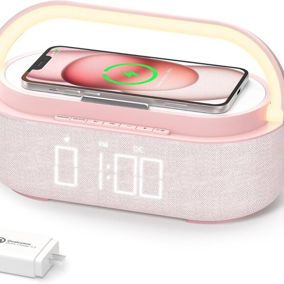 Other - Bluetooth Speaker with Wireless Charger, FM Radio, Dimmable LED Night Light, Dua